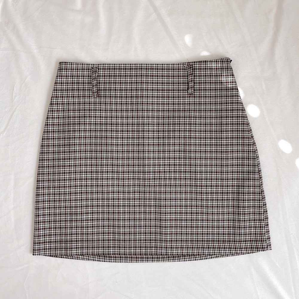 Forever 21 Red and Black Plaid Mini Skirt with Belt Loops